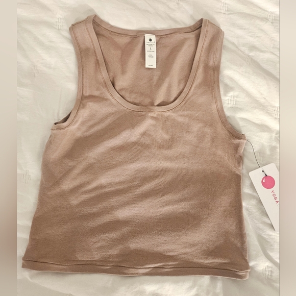 Yogalicious Tops - Yogalicious Tan Fitted Sleeveless Tank Top